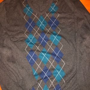 Joseph A Bank V-neck sweater size L 100% cotton